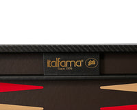 Italfama foldbart Backgammon-sæt i kunstlæder, sort og rød