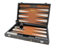 Italfama sammenklappeligt kunstlæder Backgammon-sæt i sort og beige
