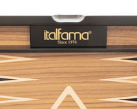 Italfama sammenklappeligt træ-backgammon-sæt med beskyttelsespose