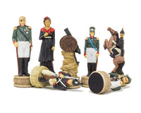 Napoleon vs. russerne — håndmalede, tematiske Skakbrikker fra Italfama