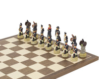 Napoleon vs. russerne — håndmalede, tematiske Skakbrikker fra Italfama