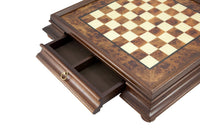 52 cm Briarwood- og elm-skakskab med skuffe