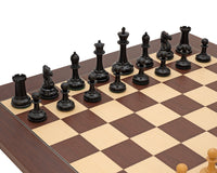 Harrwitz-serien Eboniserede Skakbrikker - 8,9 cm