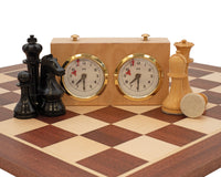 World Chess Championship-skaksæt, skakur og opbevaringsæske i træ til skakbrikker