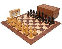World Chess Championship-skaksæt, skakur og opbevaringsæske i træ til skakbrikker