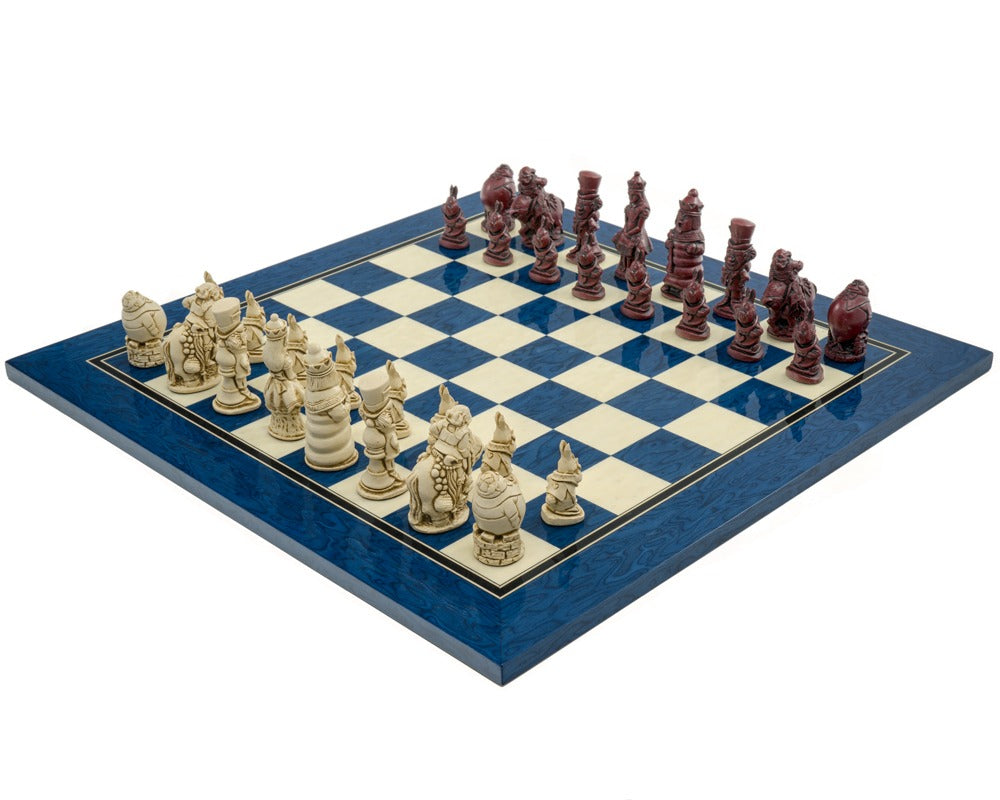 Berkeley Chess Alice in Wonderland Cardinal Blue Skaksæt