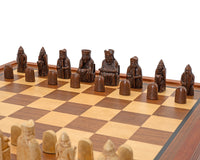Regency Chess Isle of Lewis og mahogniindrammet kabinet Luksus Skaksæt
