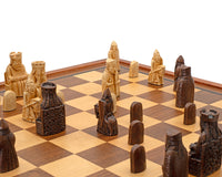 Regency Chess Isle of Lewis og mahogniindrammet kabinet Luksus Skaksæt