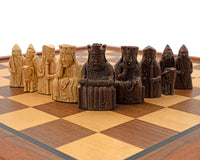 Regency Chess Isle of Lewis og mahogniindrammet kabinet Luksus Skaksæt