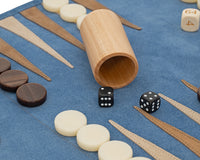 Manopoulos ruskind roll-up rejse-Backgammon-sæt - RAF Blue