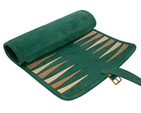 Manopoulos ruskind roll-up rejse-backgammon-sæt - grøn