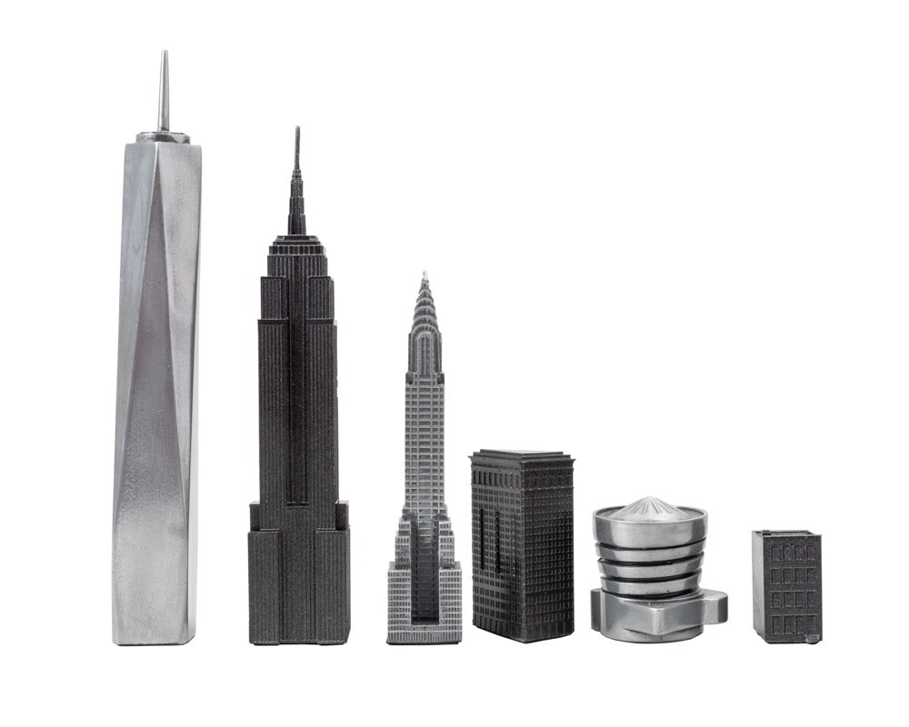 Skyline Premium metal-skakbrikker – New York-udgave